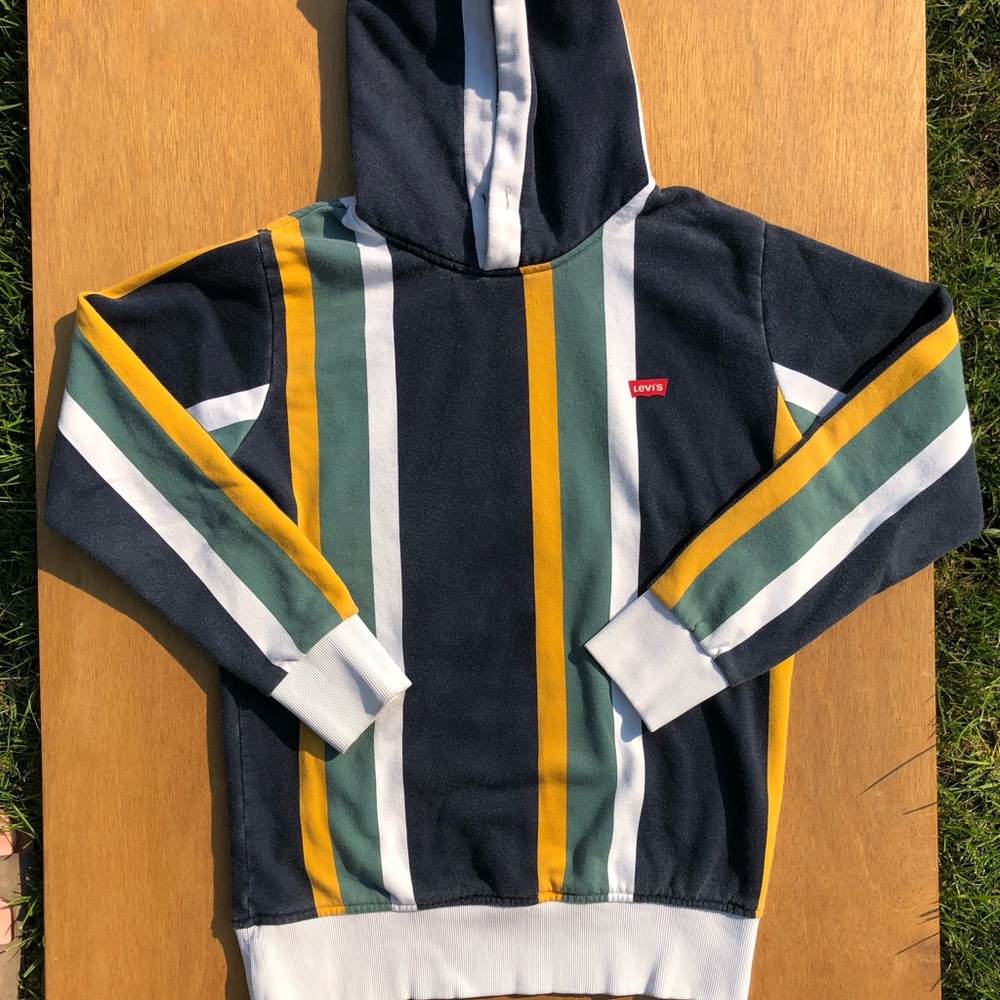 Levi Striped Hoodie - Mens Size Large